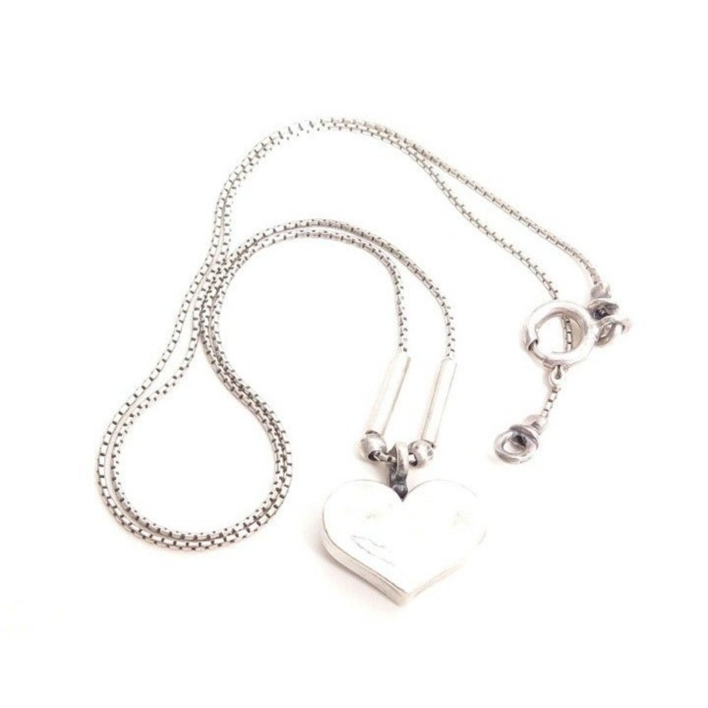 Heart‎ Pendant & Tube Beads on chain 925
